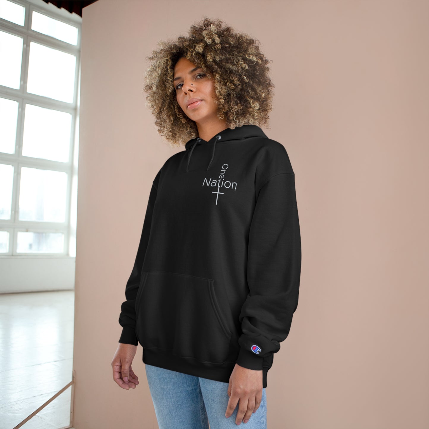 Our Heroes Collection - One Nation" - Embroidered Champion Hoodie