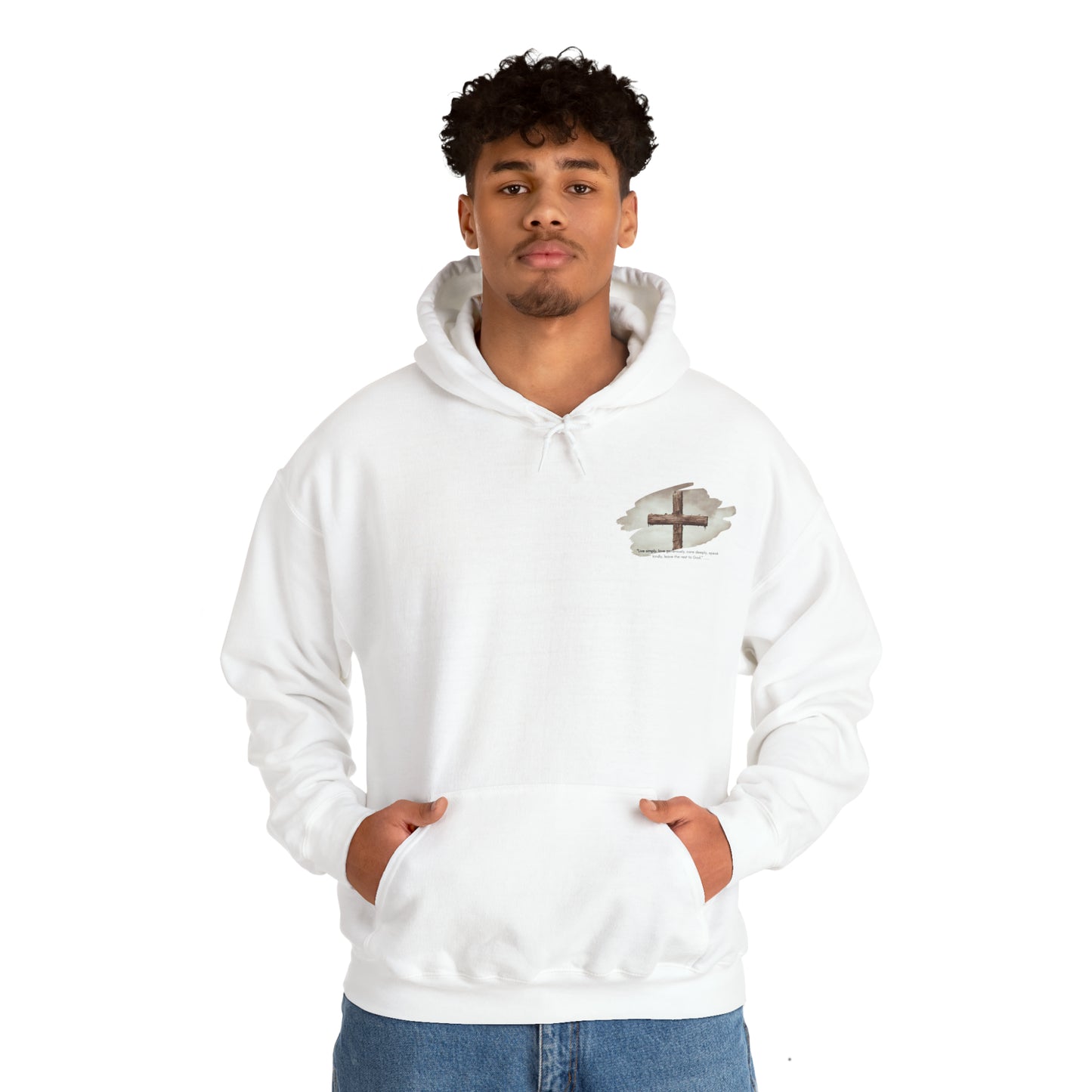 An Angel Feathers Original - Rugged Cross - Heavy Blend™ Hooded Sweatshirt