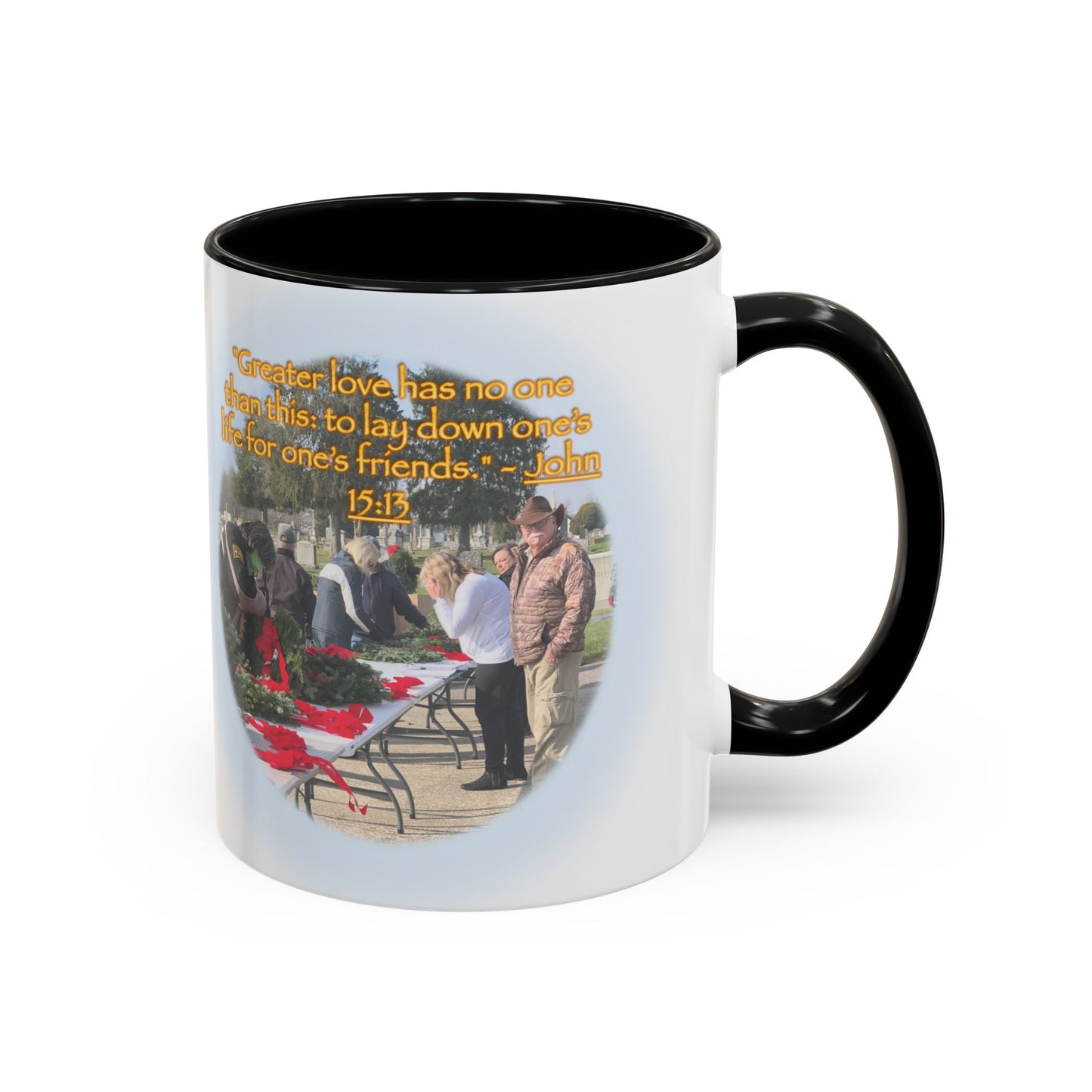 A Angel Feather Original "Hero's - Greater Love" Accent Coffee Mug, 11oz