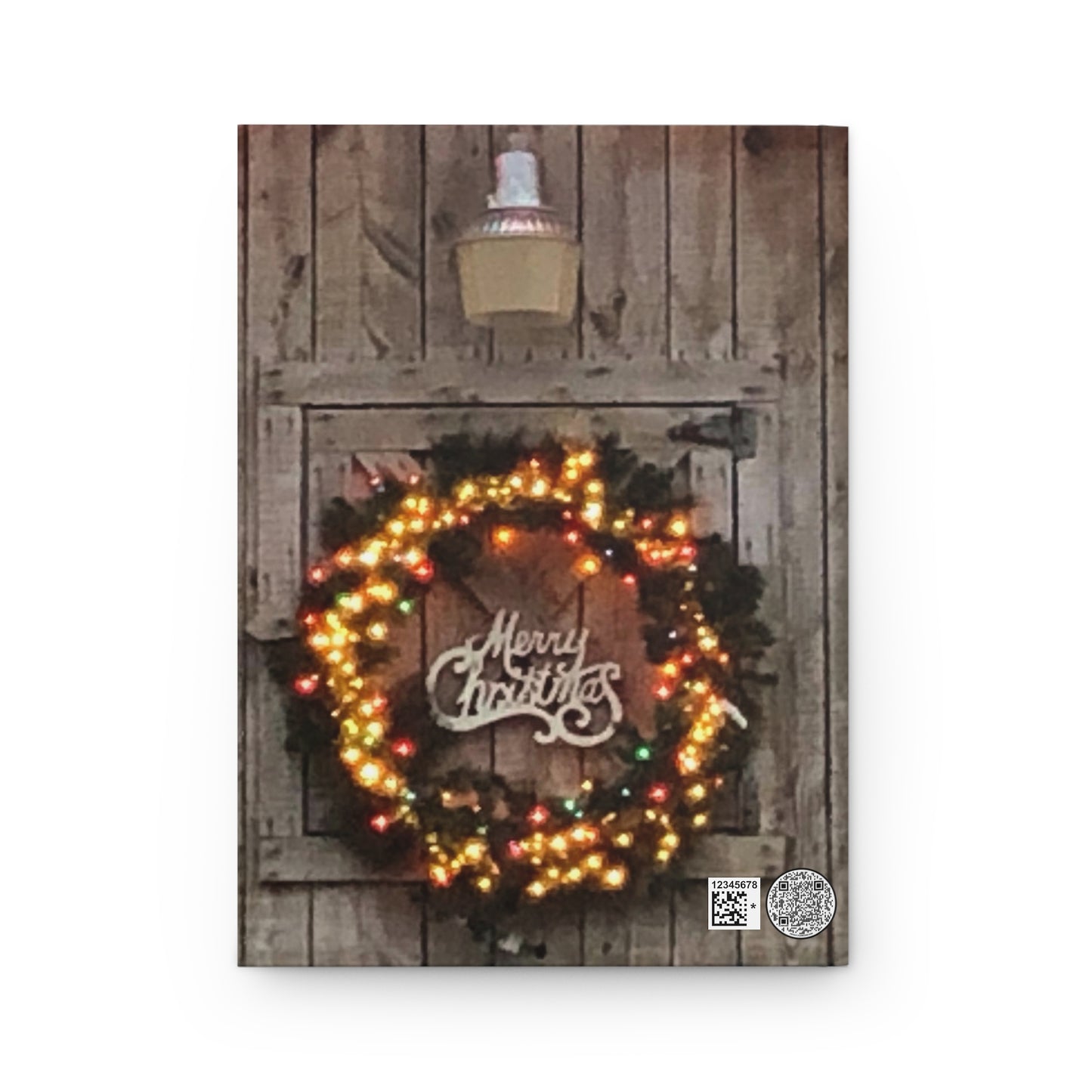 Hardcover Journal Matte - Americana Christmas Barn Lights Design