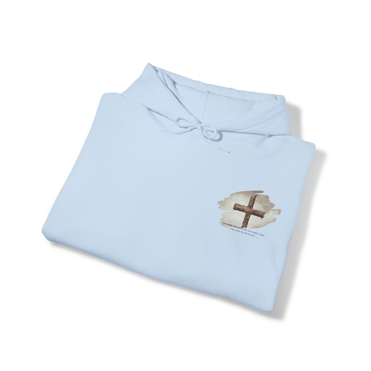An Angel Feathers Original - Rugged Cross - Heavy Blend™ Hooded Sweatshirt