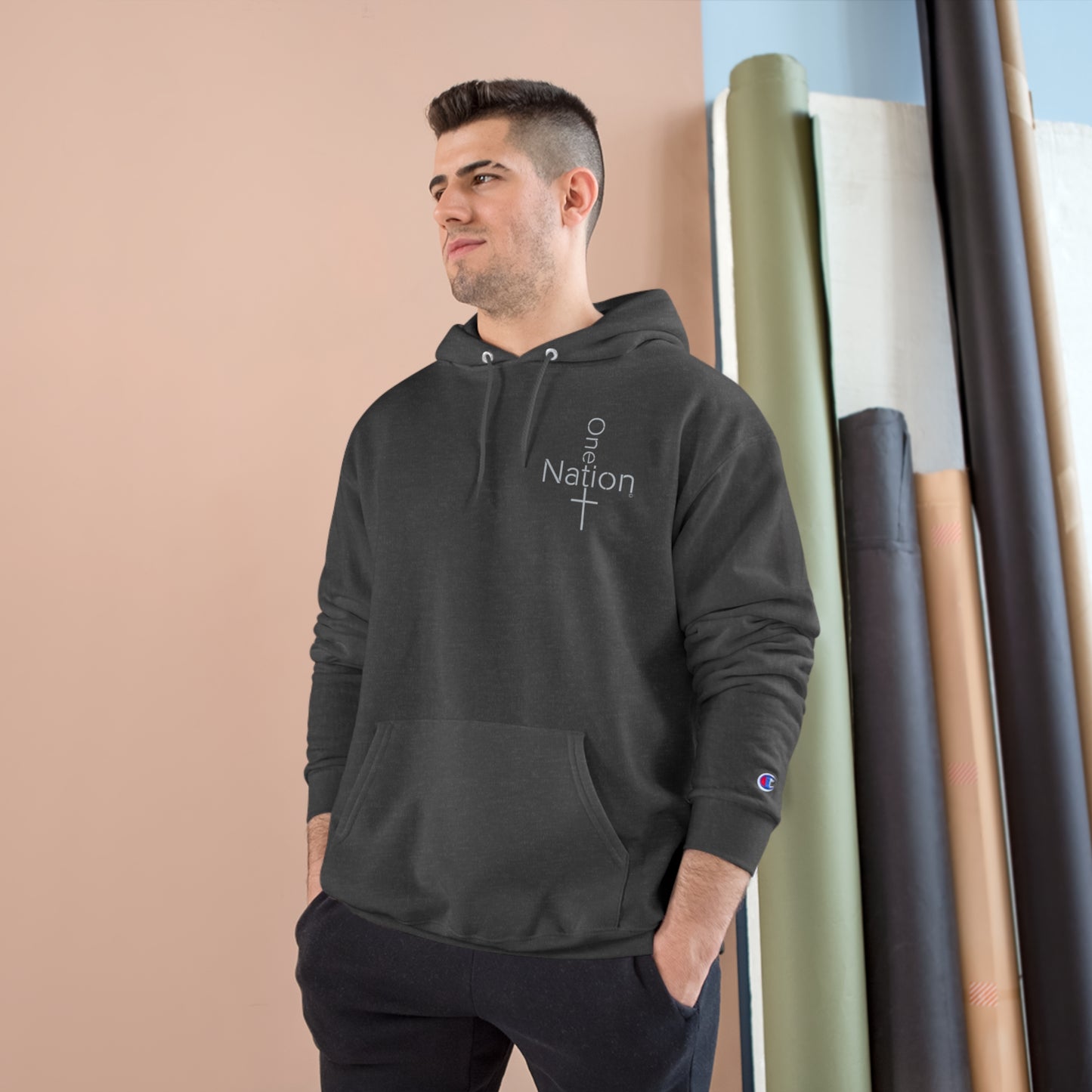 Our Heroes Collection - One Nation" - Embroidered Champion Hoodie