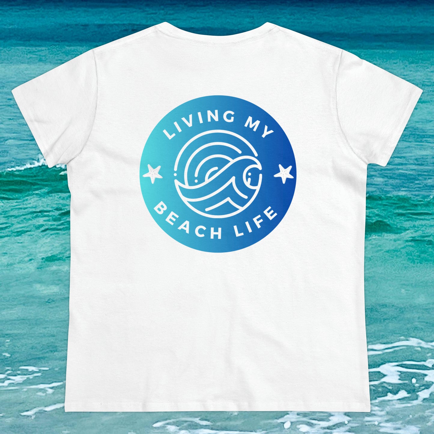 Living My Beach Life -Women's Cotton Tee- Southern Sass