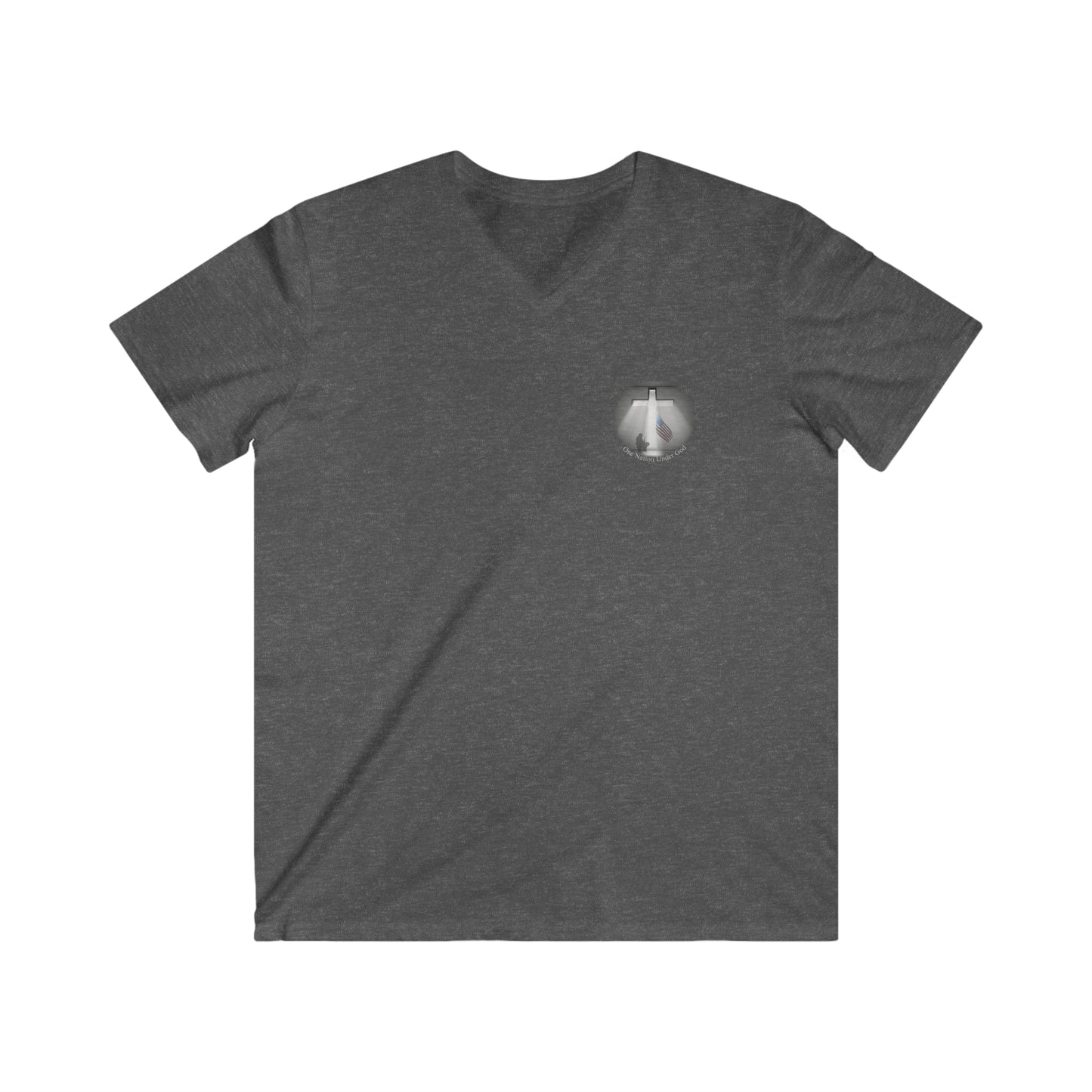 Our Hero's Collection - " ONe Nation Under God" - Men's Fitted V-Neck Short Sleeve Tee