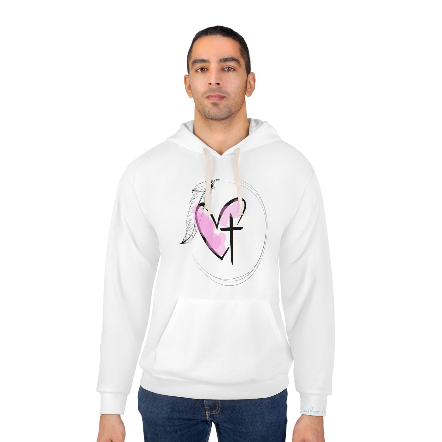 Our Southern Sass Collection -Jesus Love- Pullover Hoodie (AOP)