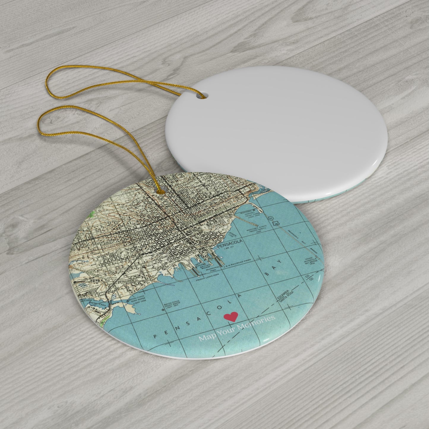An Angel Feathers Original Ceramic Ornament - Adventure Map Memories Gift Ornament