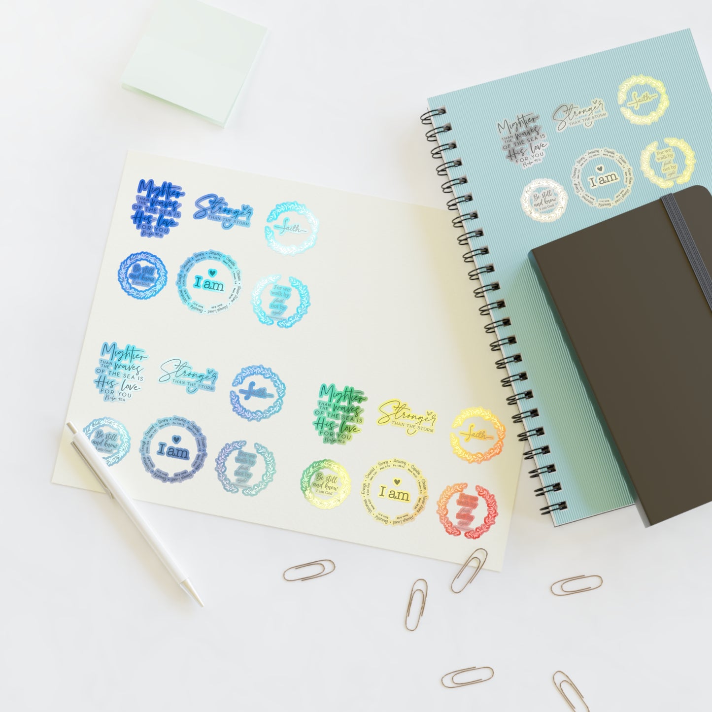 Inspirational Bible Quote Sticker Sheet — Angel Features Original Spiritual Journey Stickers