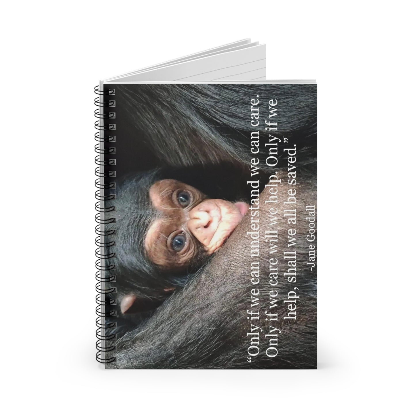 Angel Feathers Original, Southern Sass. Jane Goodall Spiral Notebook - Ruled Line