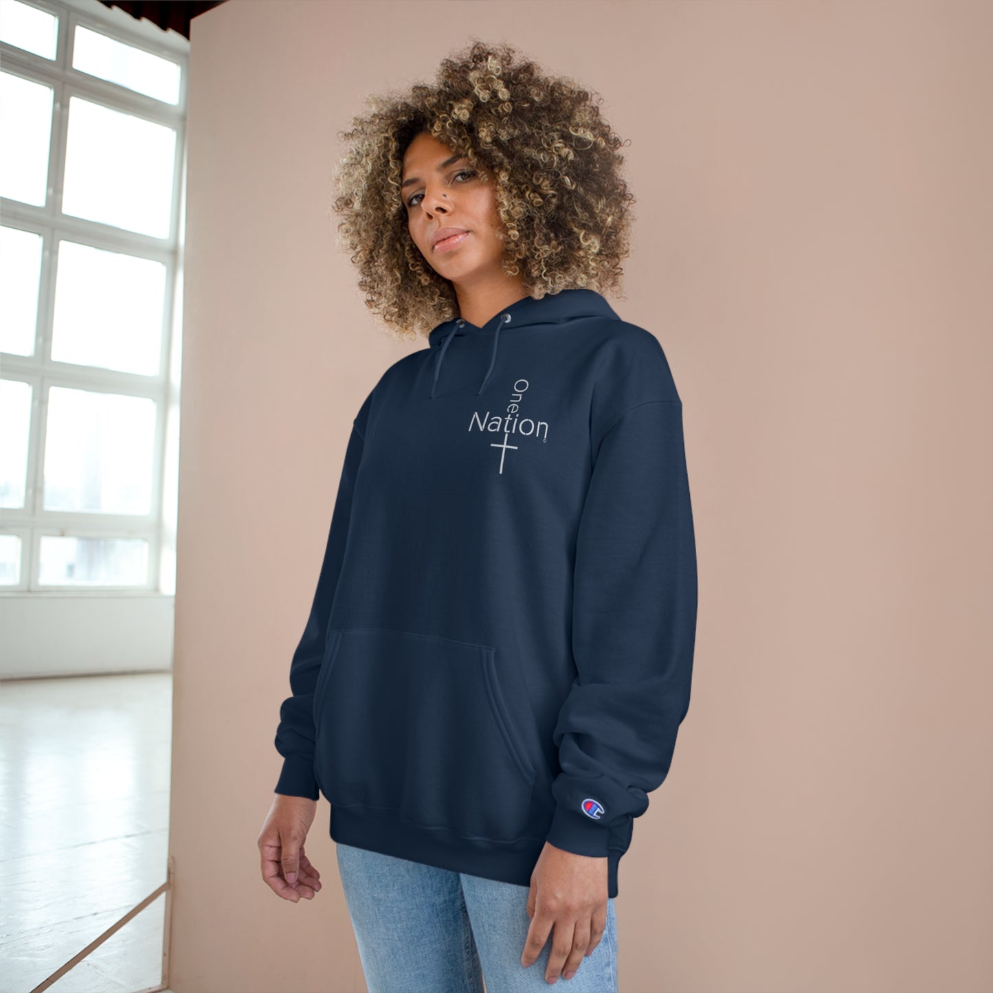 Our Heroes Collection - One Nation" - Embroidered Champion Hoodie