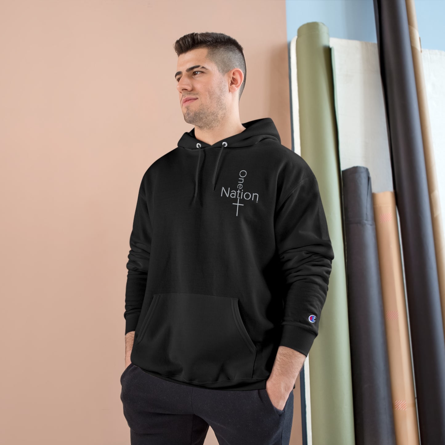 Our Heroes Collection - One Nation" - Embroidered Champion Hoodie