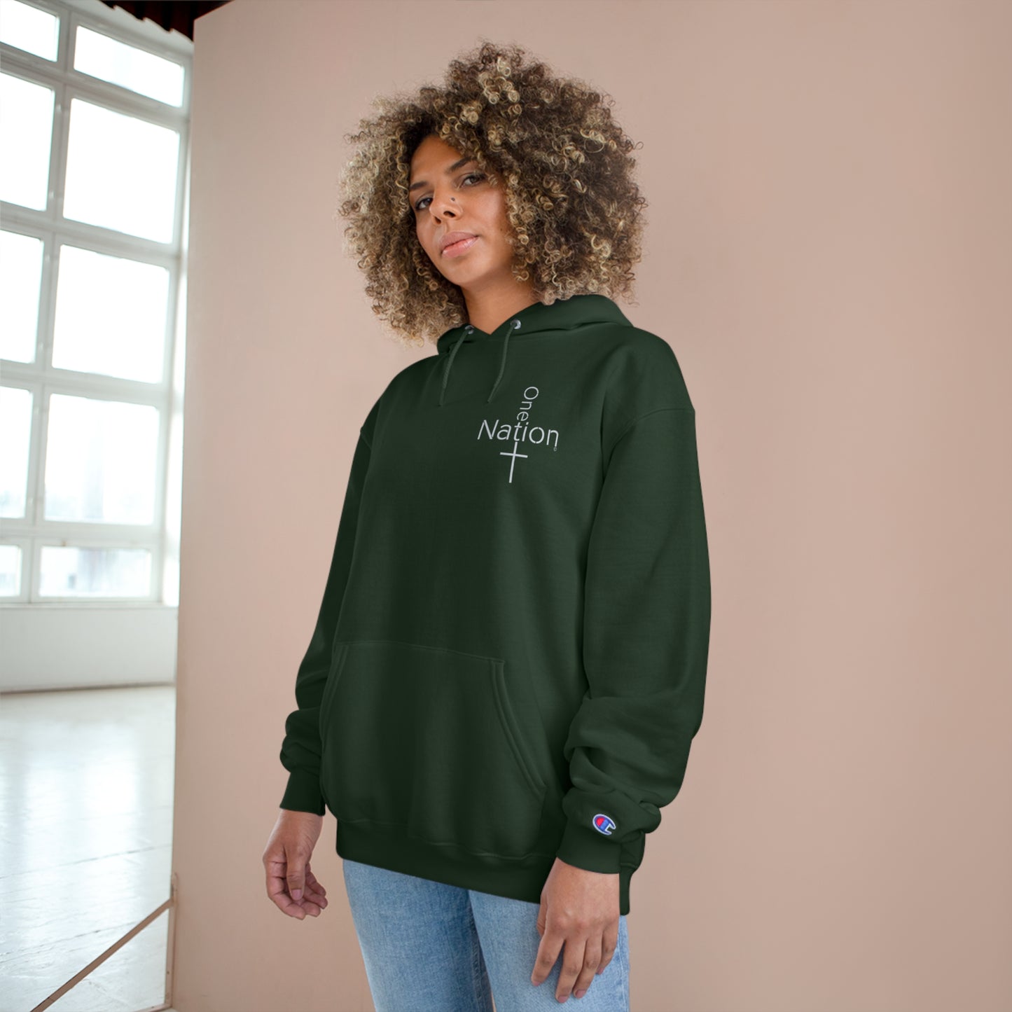 Our Heroes Collection - One Nation" - Embroidered Champion Hoodie