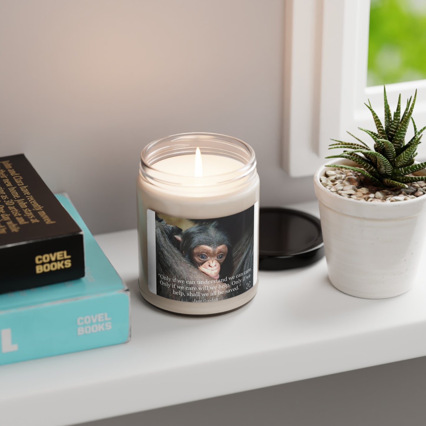 Angel Feathers Original design, Southern Sass. Jane Goodall Scented Soy Candle, 9oz