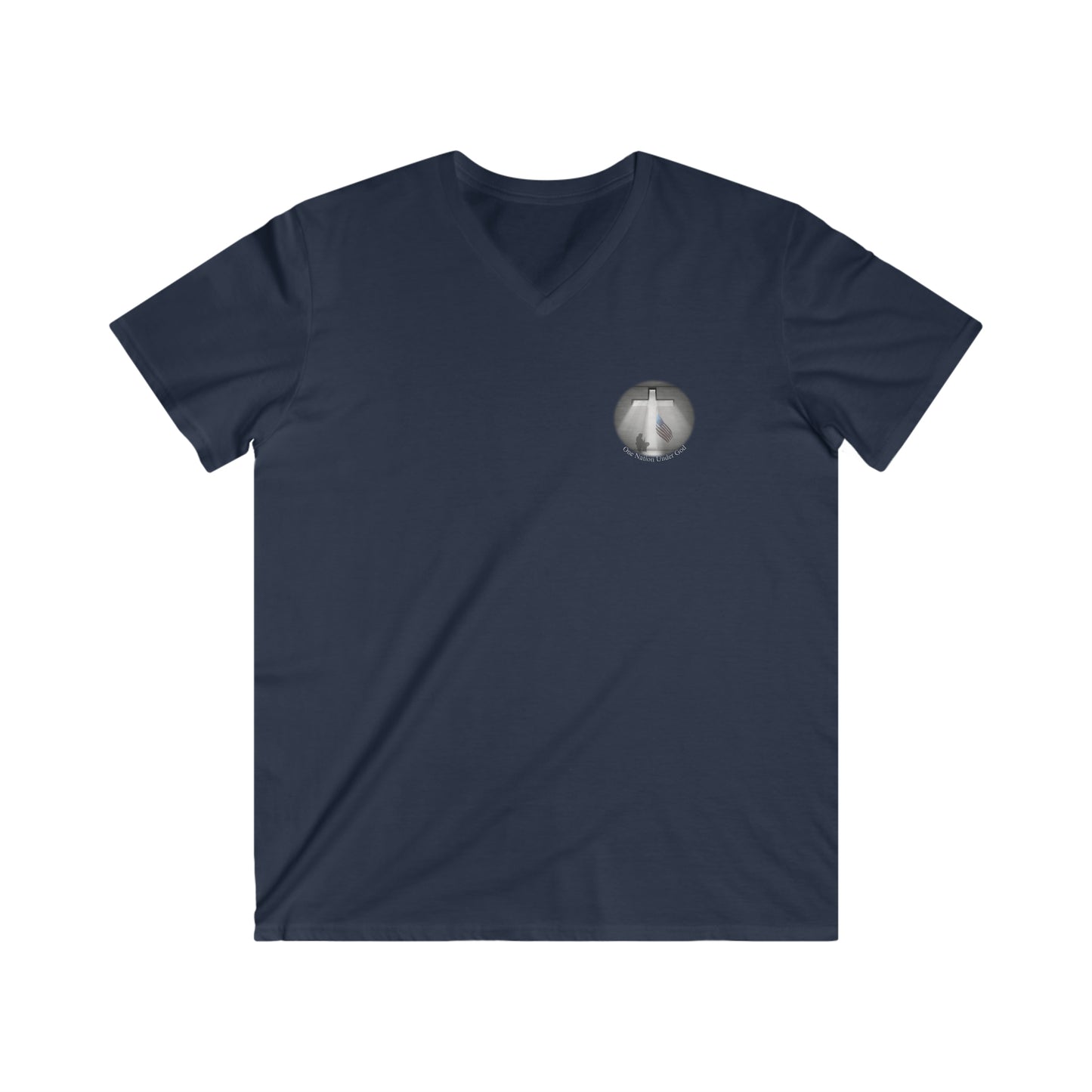 Our Hero's Collection - " ONe Nation Under God" - Men's Fitted V-Neck Short Sleeve Tee