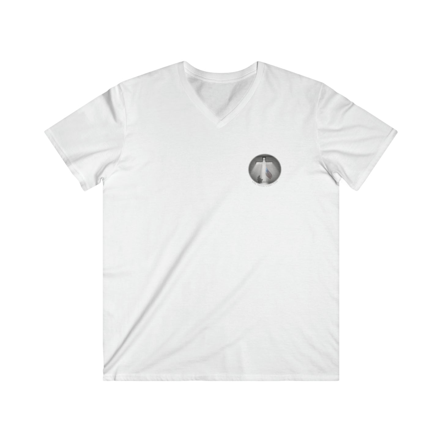 Our Hero's Collection - " ONe Nation Under God" - Men's Fitted V-Neck Short Sleeve Tee