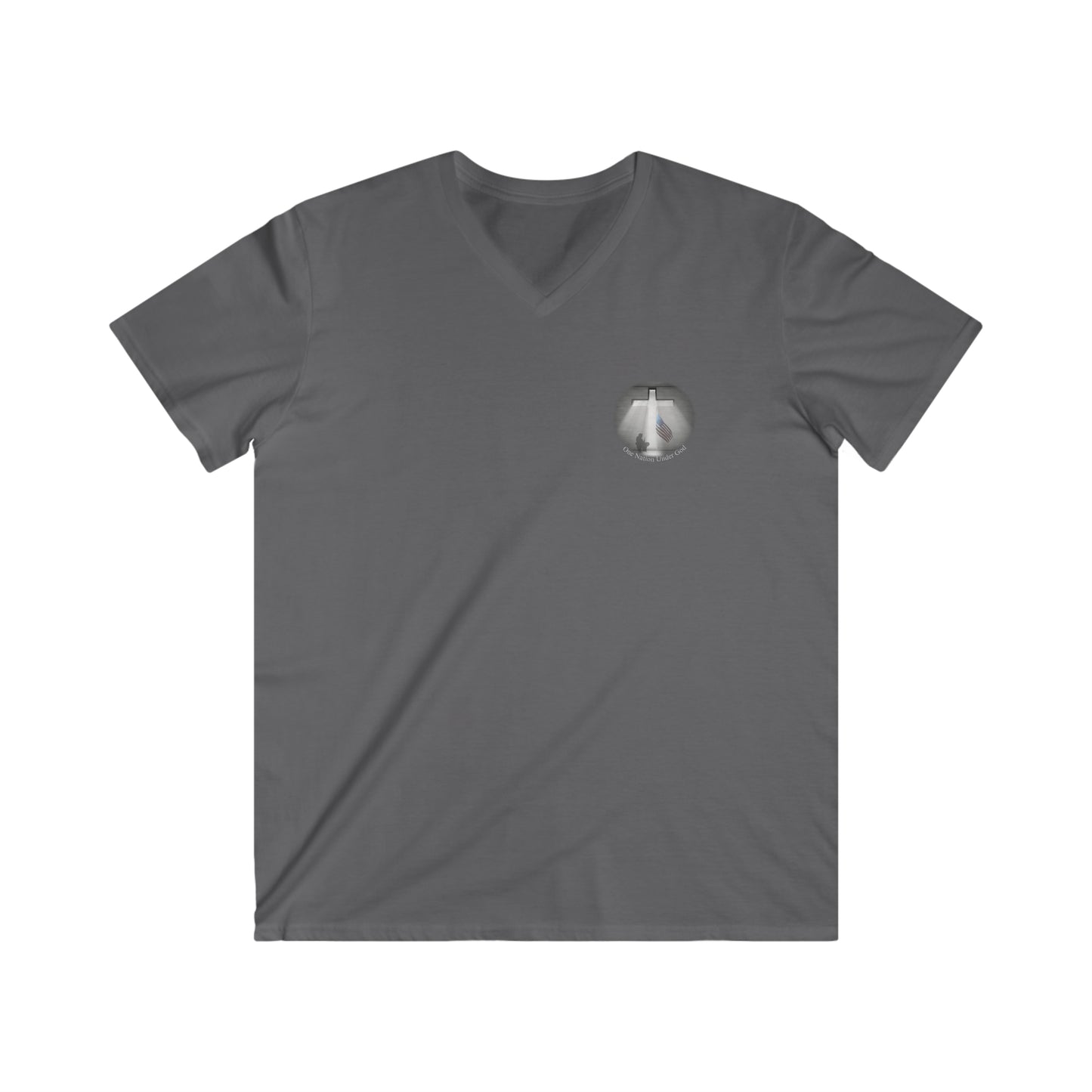 Our Hero's Collection - " ONe Nation Under God" - Men's Fitted V-Neck Short Sleeve Tee