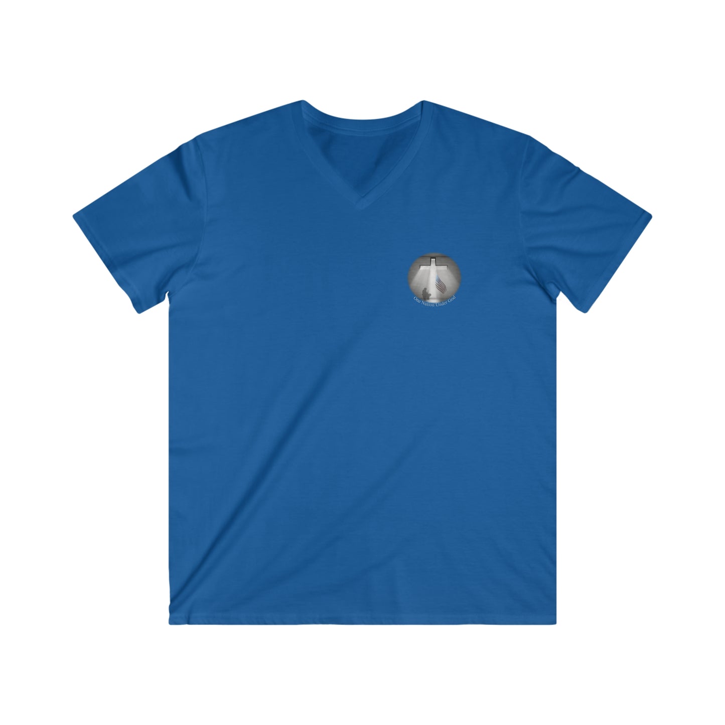 Our Hero's Collection - " ONe Nation Under God" - Men's Fitted V-Neck Short Sleeve Tee