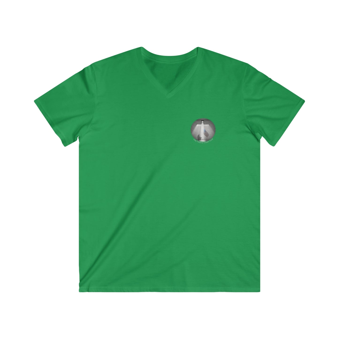 Our Hero's Collection - " ONe Nation Under God" - Men's Fitted V-Neck Short Sleeve Tee