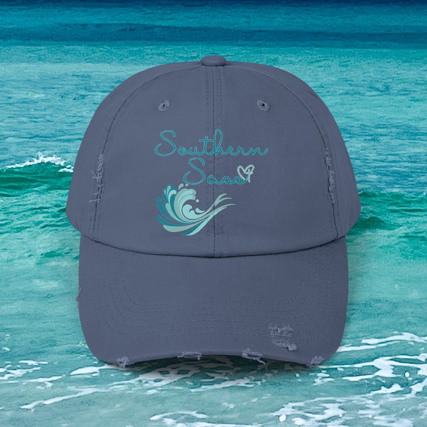 Southern Sass Wave Distressed Cap
