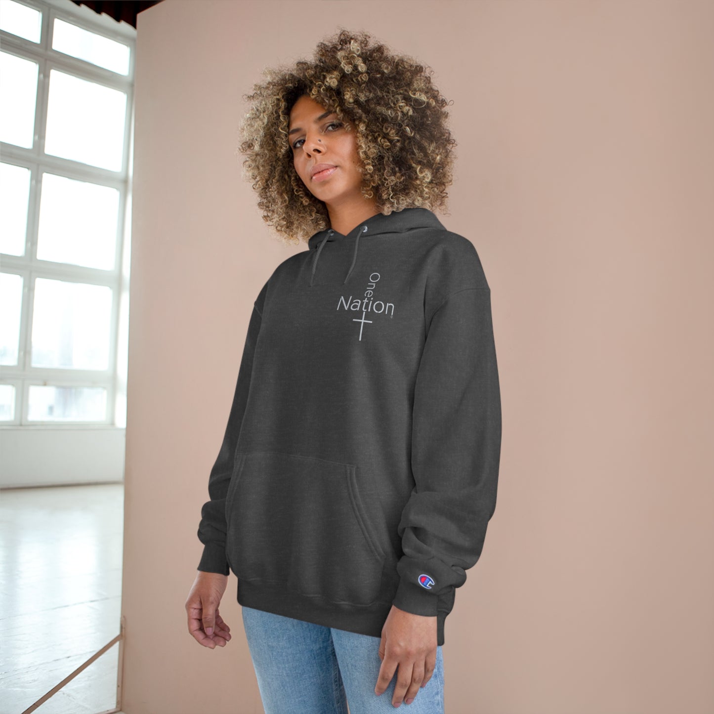 Our Heroes Collection - One Nation" - Embroidered Champion Hoodie