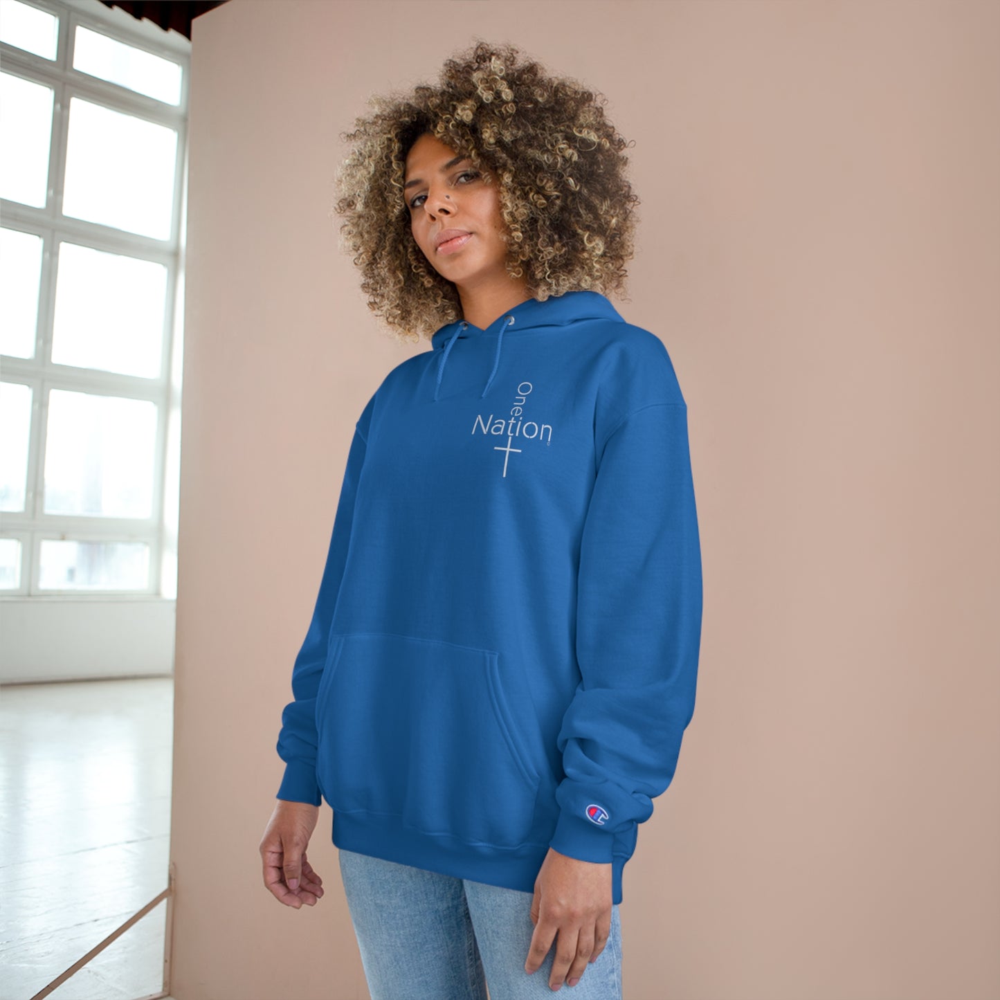 Our Heroes Collection - One Nation" - Embroidered Champion Hoodie
