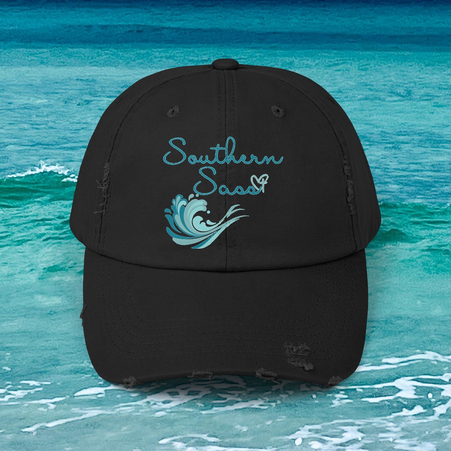 Southern Sass Wave Distressed Cap