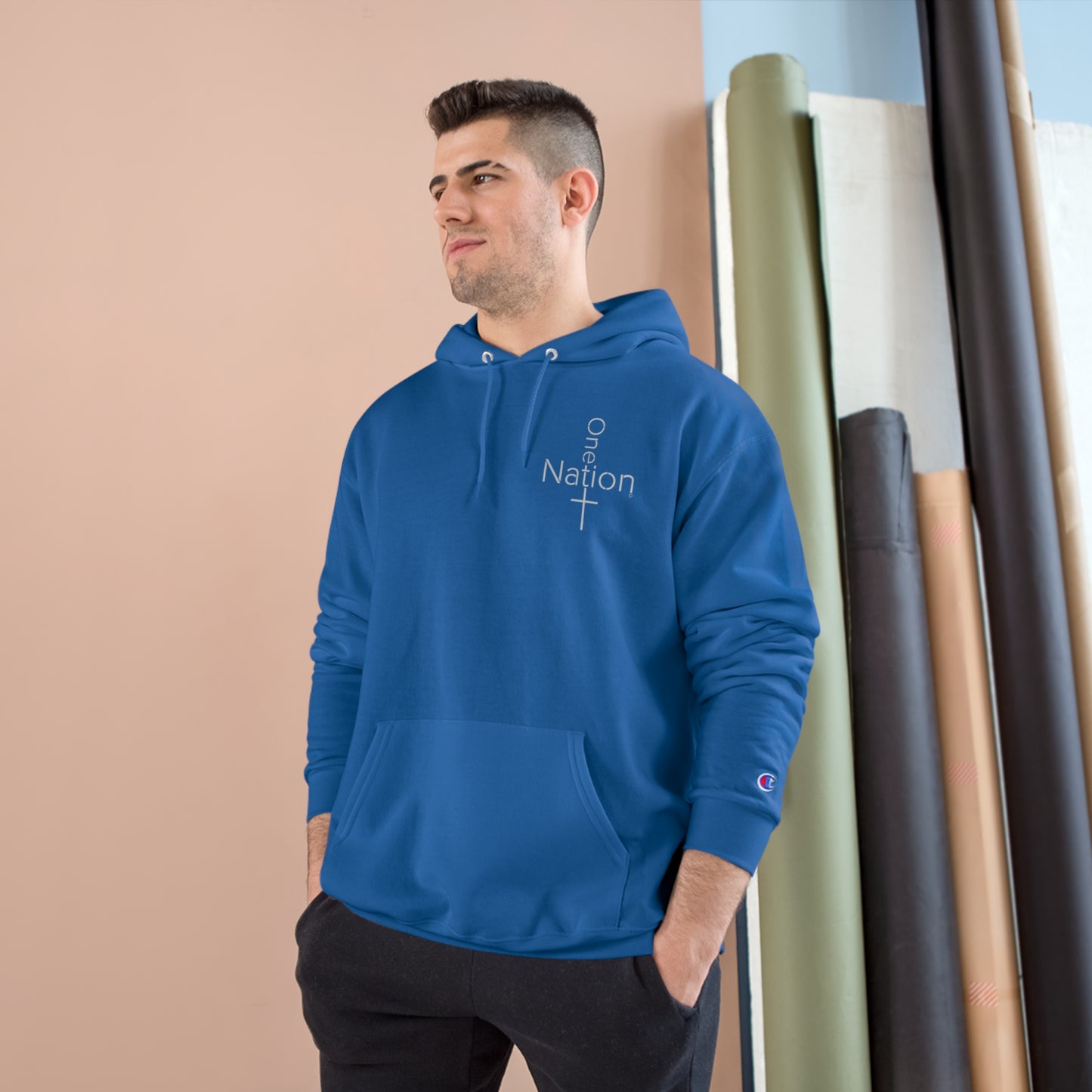 Our Heroes Collection - One Nation" - Embroidered Champion Hoodie
