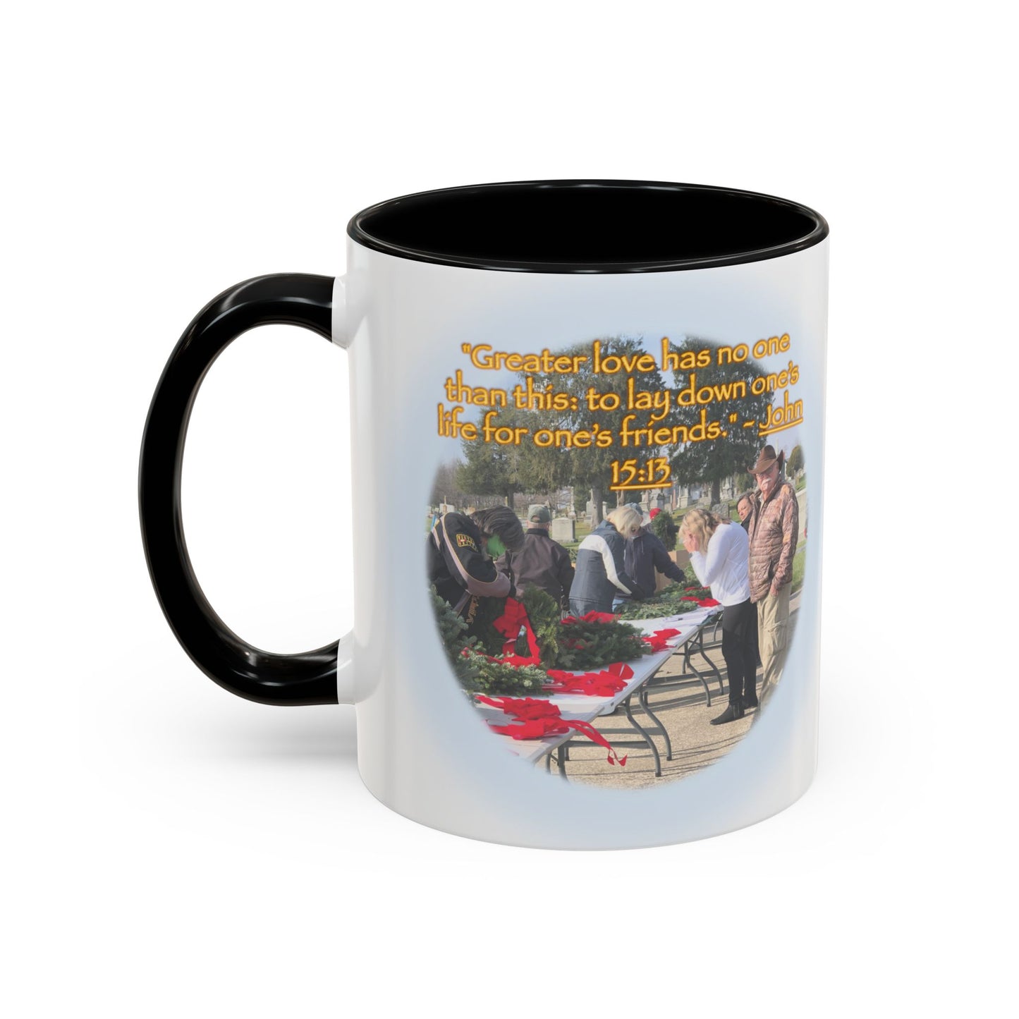 A Angel Feather Original "Hero's - Greater Love" Accent Coffee Mug, 11oz
