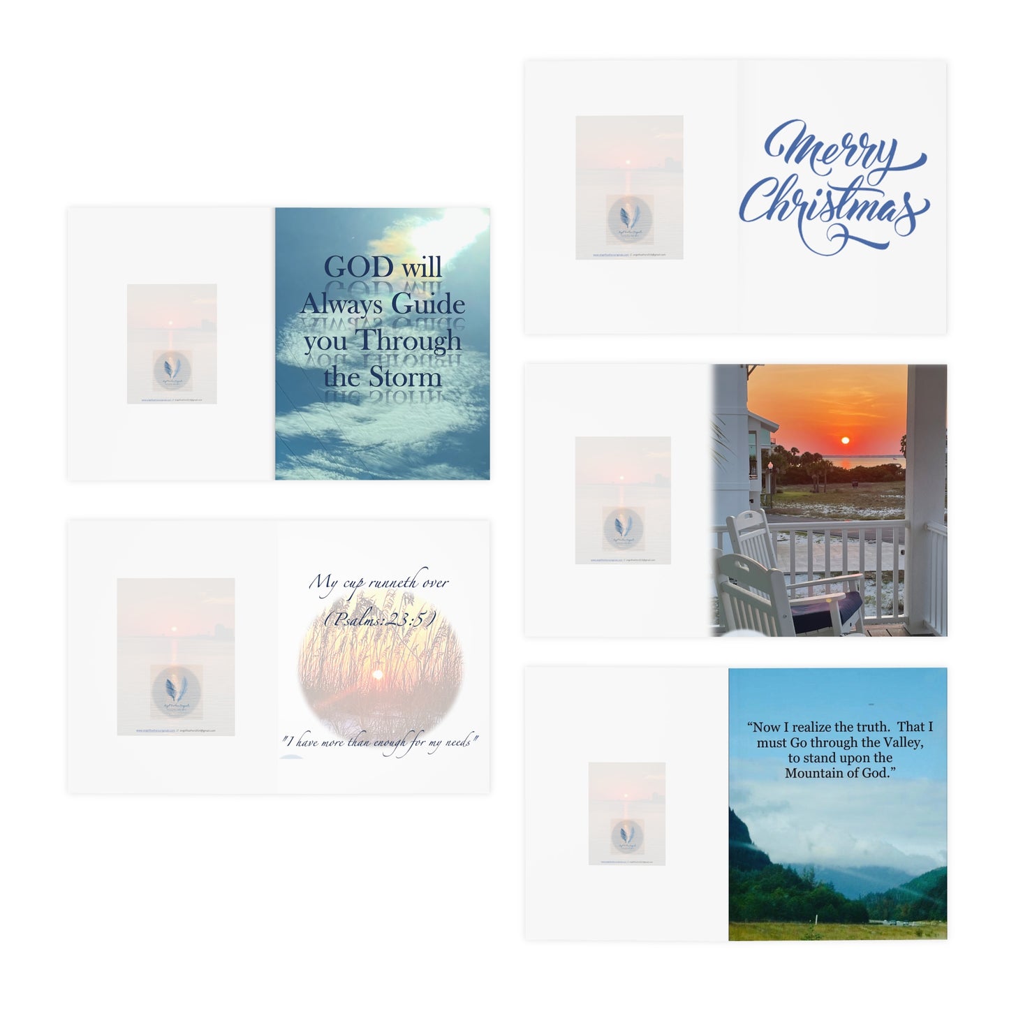 An Angel Feathers Original Multi-Design Greeting Cards (5-Pack)