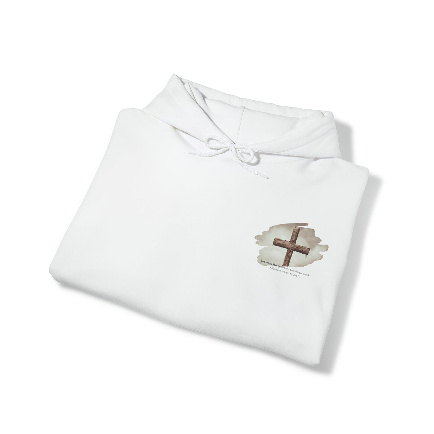 An Angel Feathers Original - Rugged Cross - Heavy Blend™ Hooded Sweatshirt