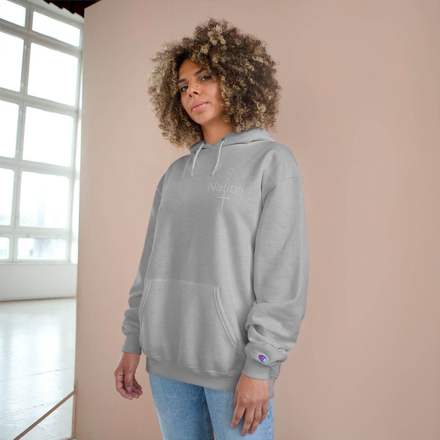 Our Heroes Collection - One Nation" - Embroidered Champion Hoodie