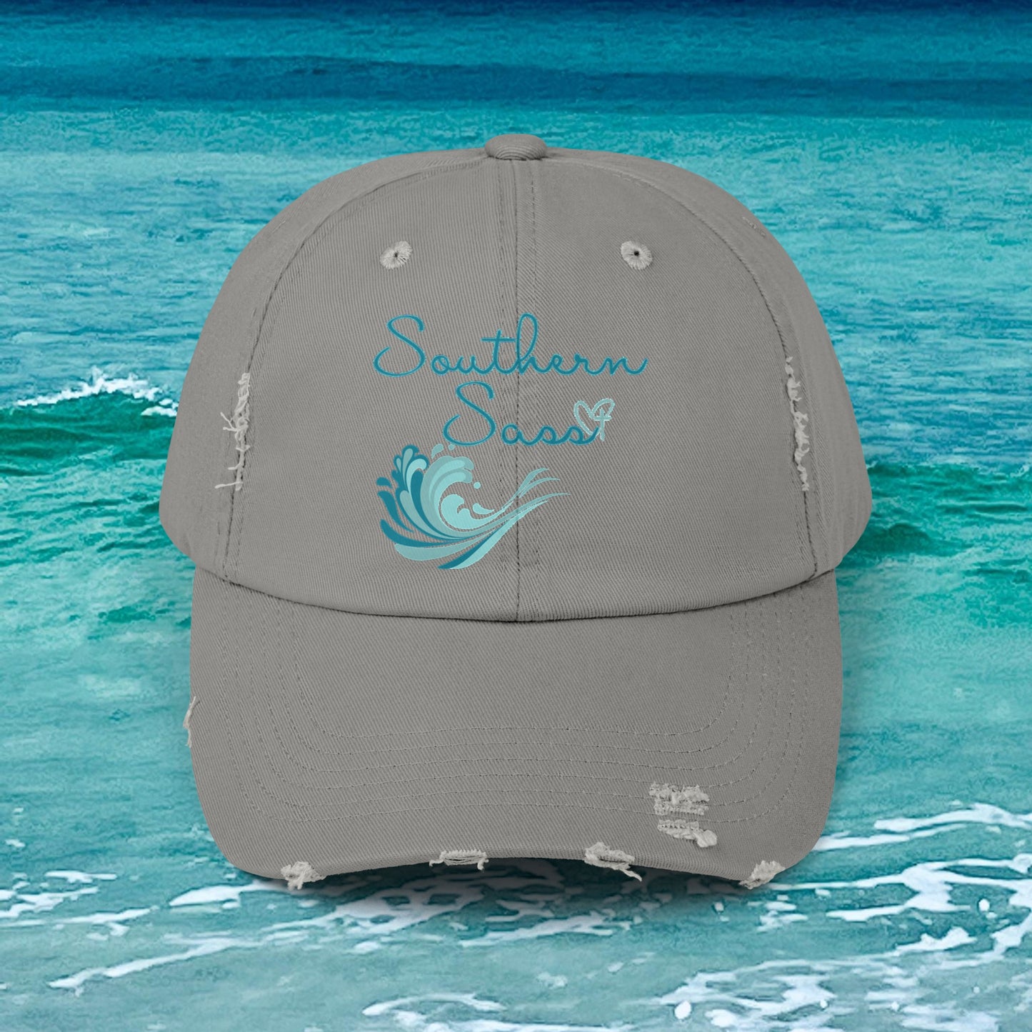 Southern Sass Wave Distressed Cap