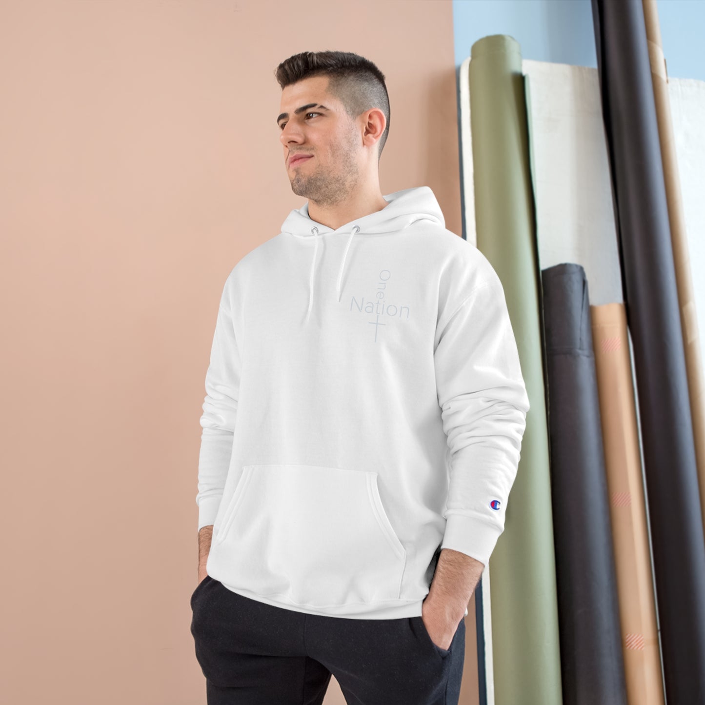 Our Heroes Collection - One Nation" - Embroidered Champion Hoodie