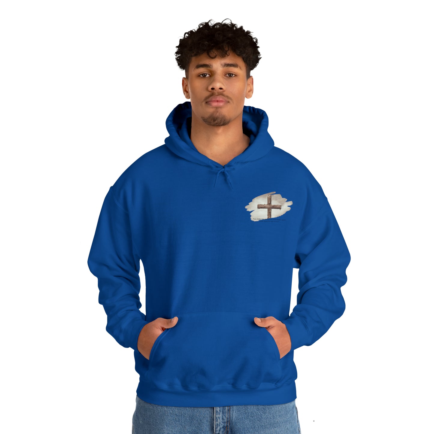 An Angel Feathers Original - Rugged Cross - Heavy Blend™ Hooded Sweatshirt
