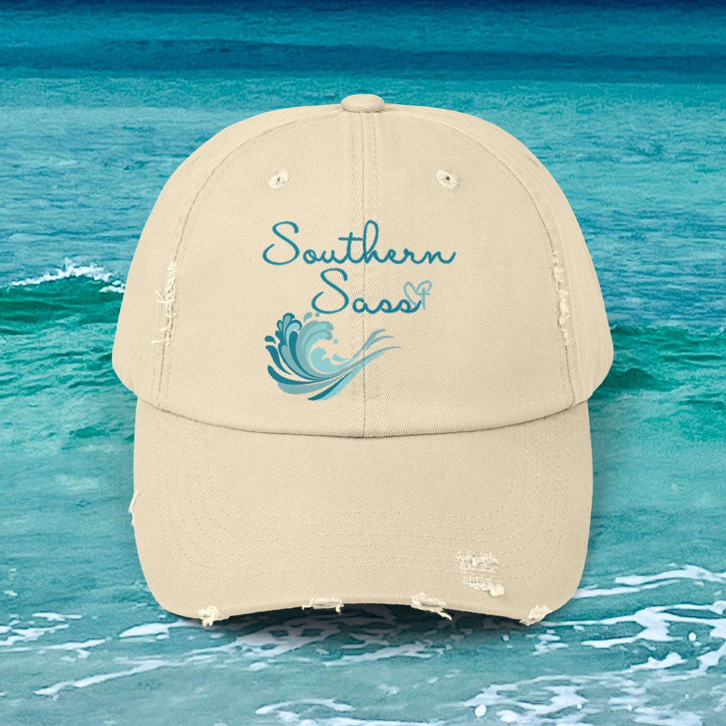 Southern Sass Wave Distressed Cap