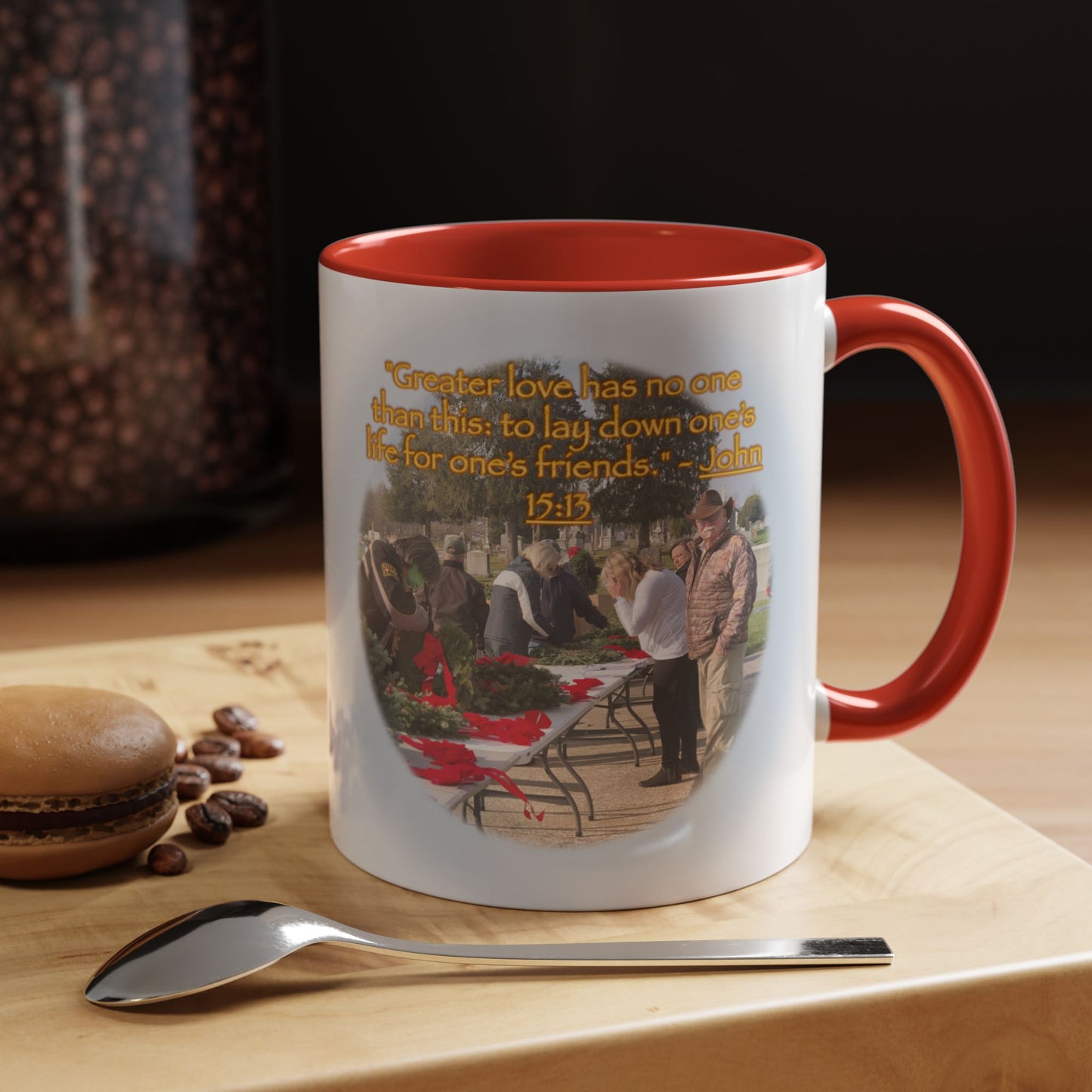 A Angel Feather Original "Hero's - Greater Love" Accent Coffee Mug, 11oz