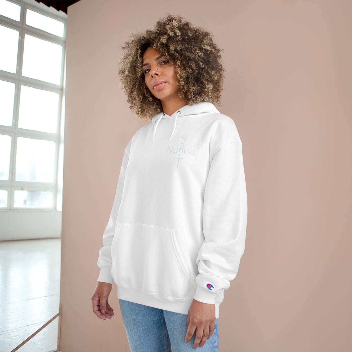 Our Heroes Collection - One Nation" - Embroidered Champion Hoodie