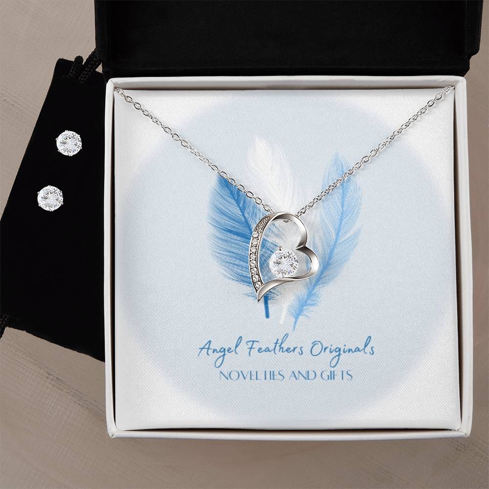 An Angel Feathers Original - Forever Love Necklace and Ear Rings