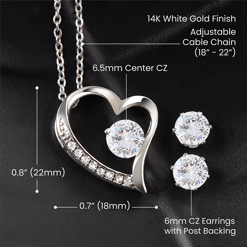 An Angel Feathers Original - Forever Love Necklace and Ear Rings