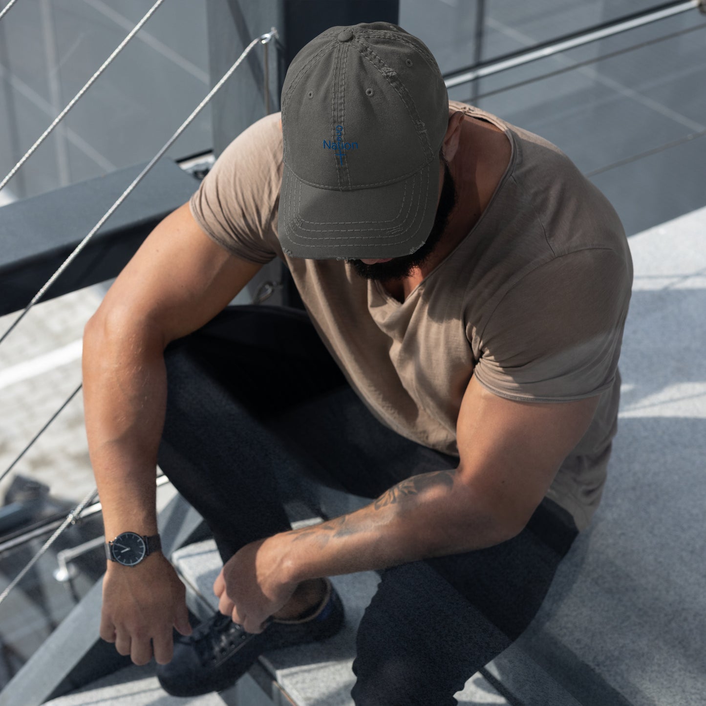 Our Heroes Collection - "One Nation" -Embroidered Distressed Dad Hat