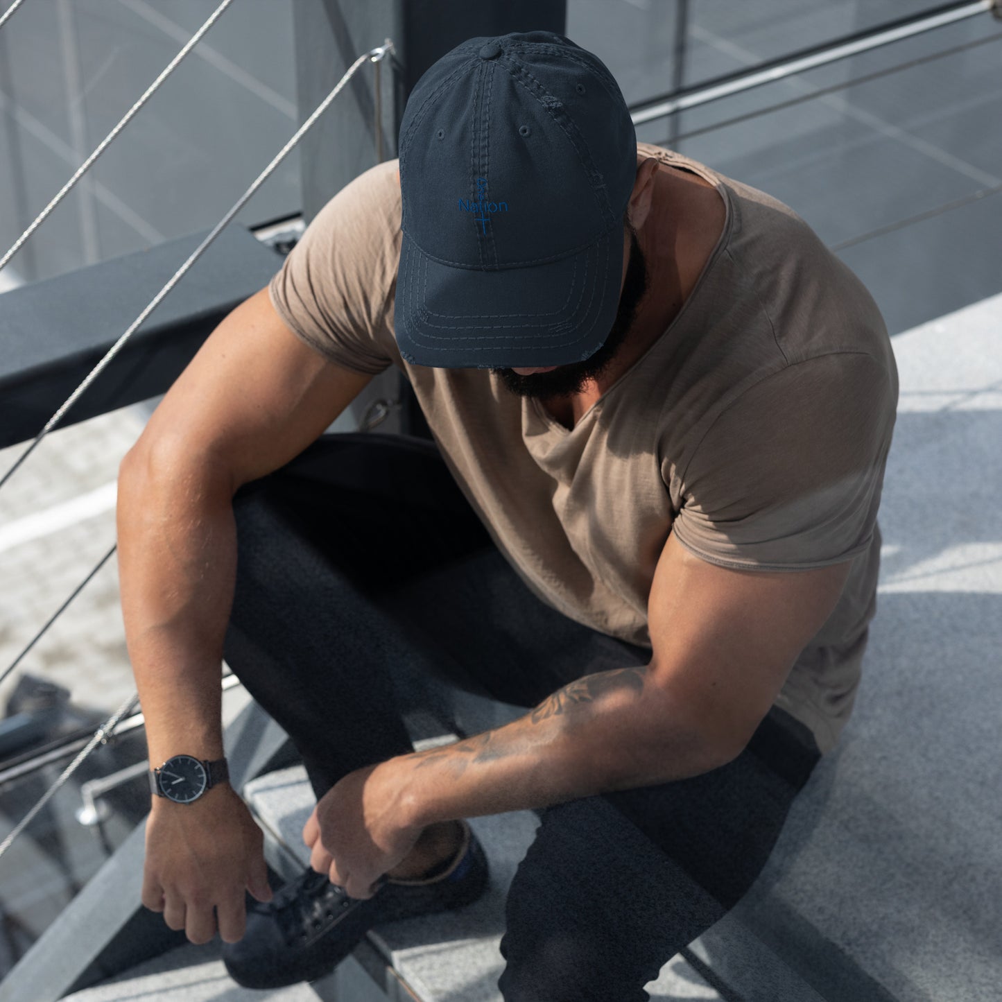 Our Heroes Collection - "One Nation" -Embroidered Distressed Dad Hat