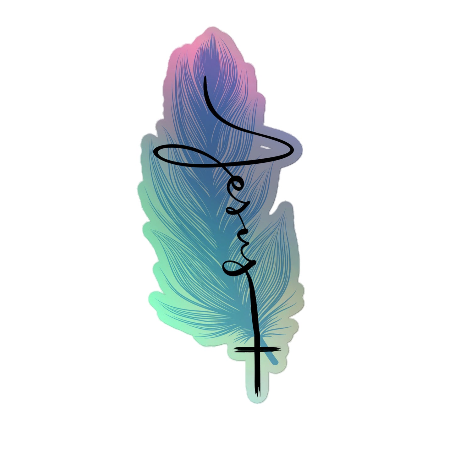 An Angel Feathers Original - Jesus - holographic stickers