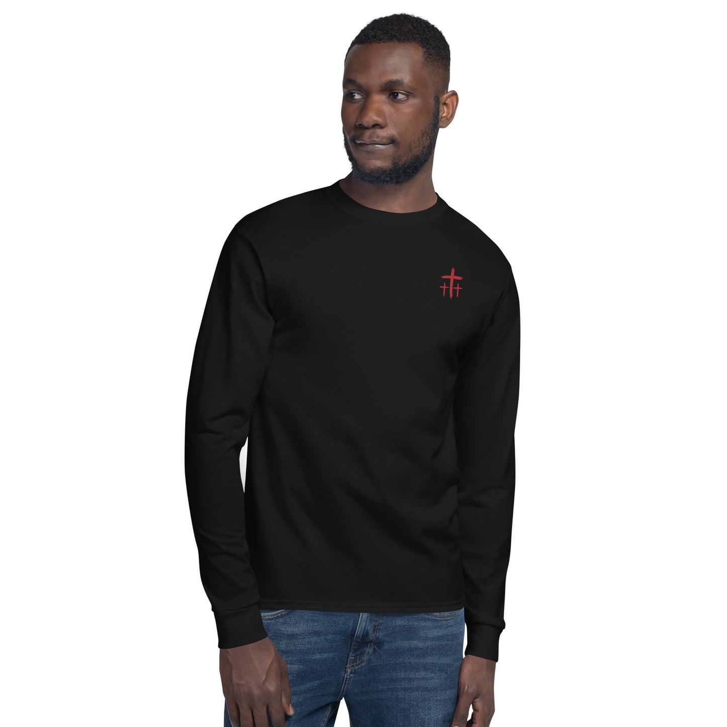 An Angel Feathers Original - Three Crosses- Champion Long Sleeve Shirt