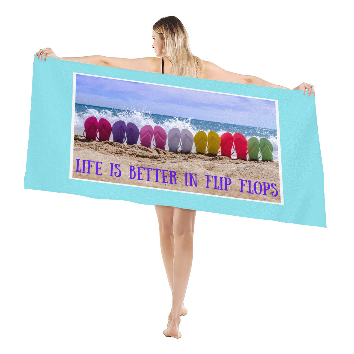 LIFE IS BETTER IN FLIP FLOPS-Beach Towel