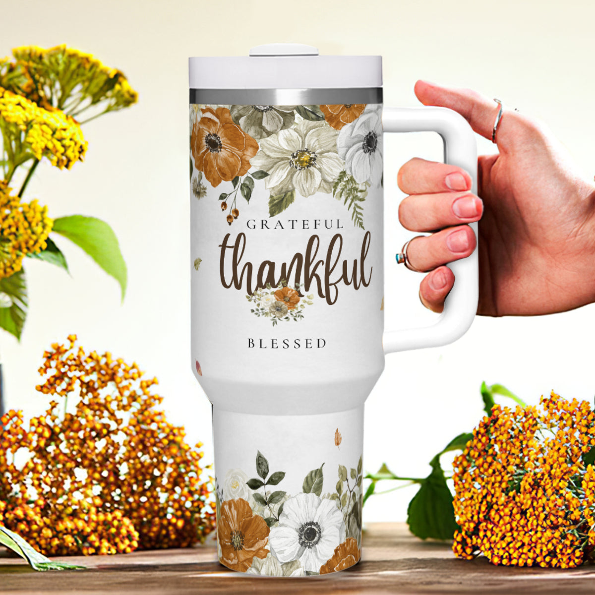 Autumn Tumbler *Grateful, Thankful, Blessed*