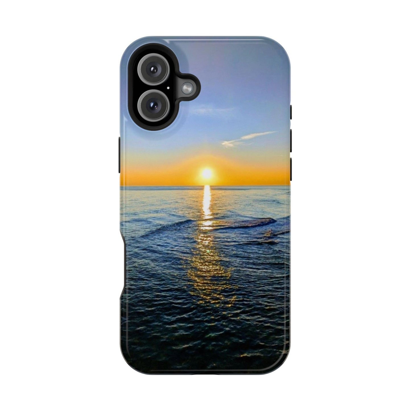 Sunset Over Ocean Impact-Resistant Phone Case — Beach Wave Protective Cover