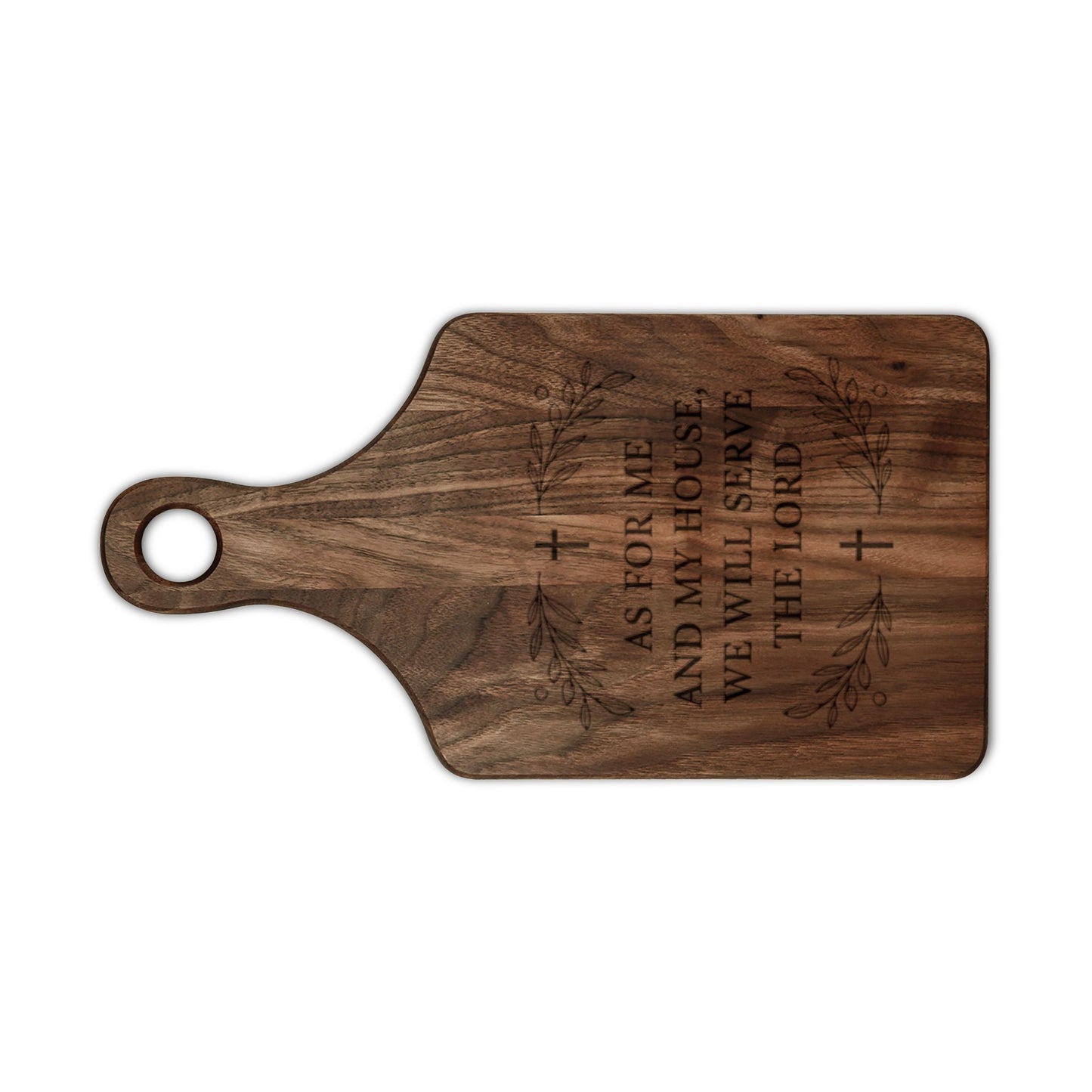 Engraved Wooden Cutting Board — "As For Me and My House We Will Serve the Lord" (Inspirational Kitchen Decor)