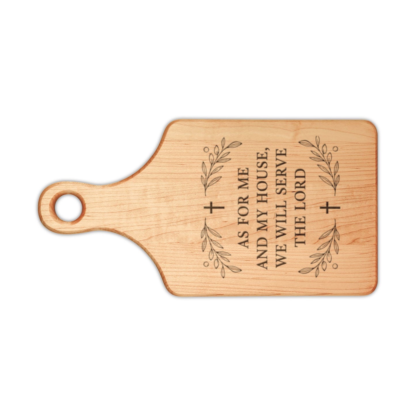 Engraved Wooden Cutting Board — "As For Me and My House We Will Serve the Lord" (Inspirational Kitchen Decor)
