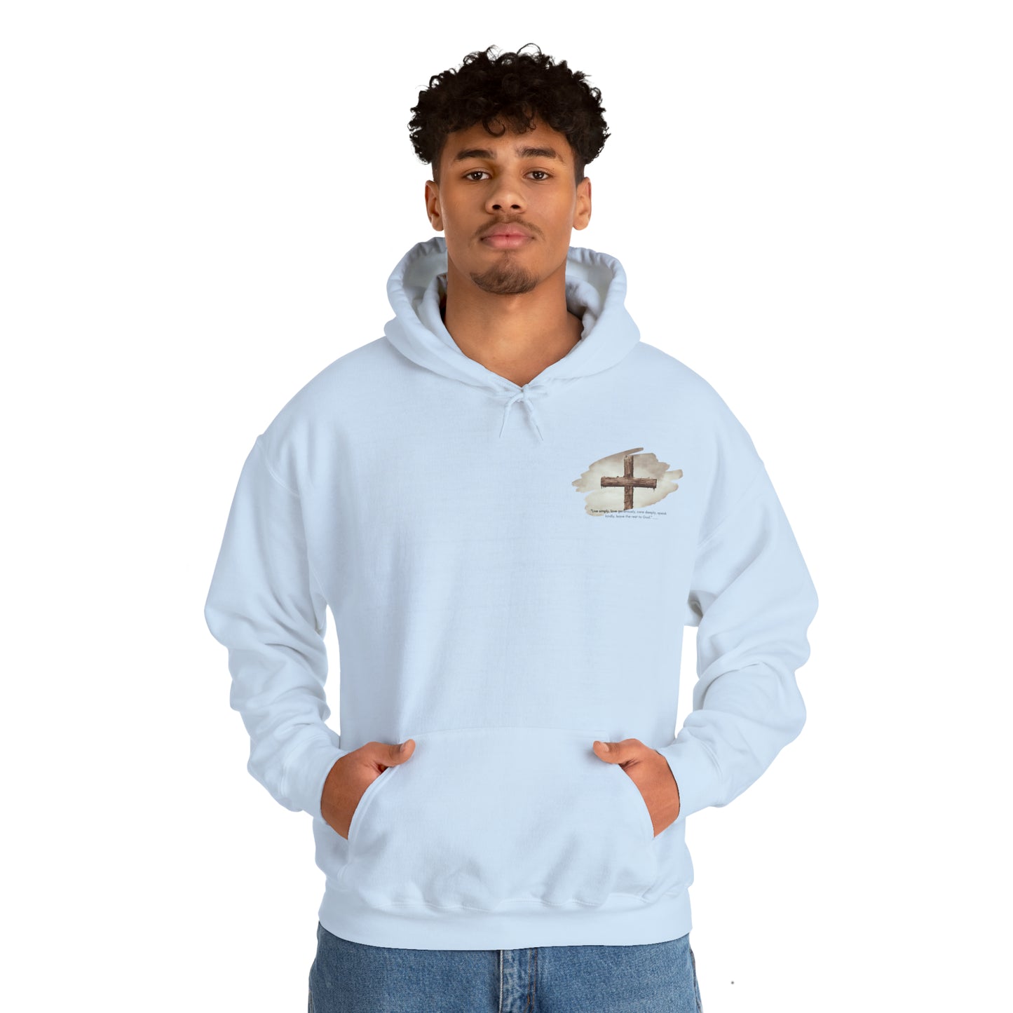 An Angel Feathers Original - Rugged Cross -  Heavy Blend™ Hooded Sweatshirt