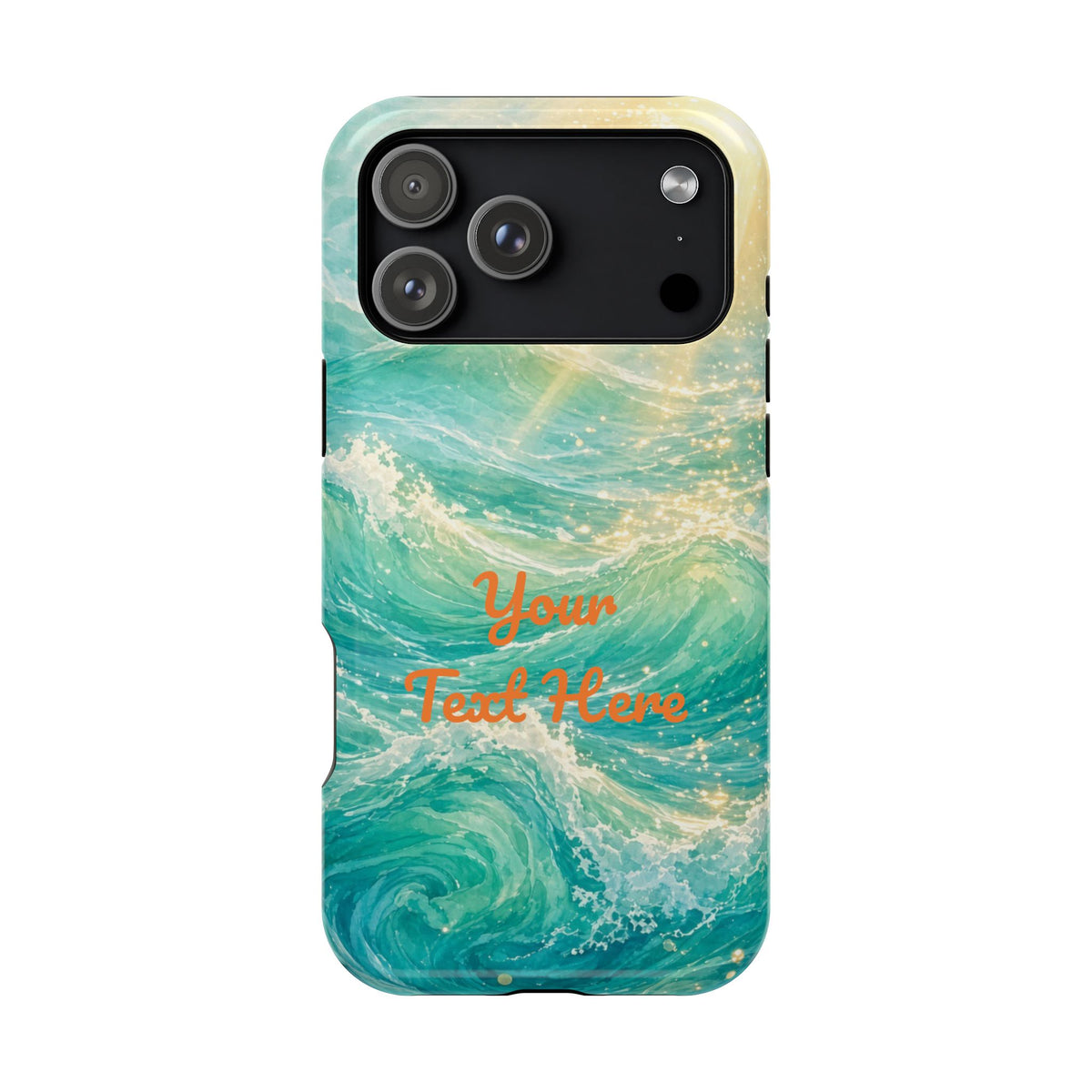 Personalized Magnetic Impact Phone Case – Custom Name or Verse on Ocean Waves - for iPhone and Samsung
