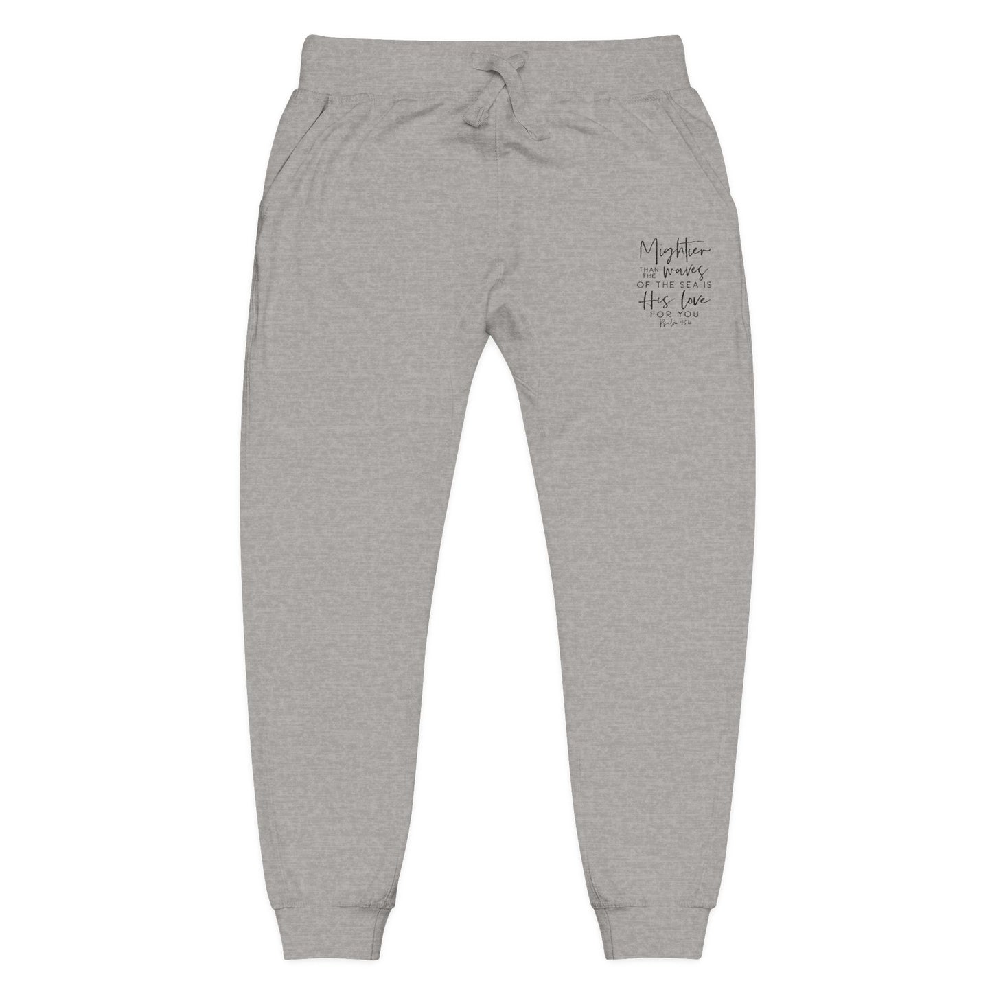 Psalm 93:4 Embroidered Fleece Sweatpants — Slim Cuffed Comfort